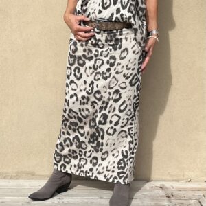 Stajl Pencil Skirt Leopard Print