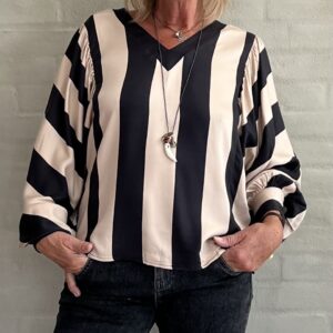 Costa Mani Bluse Stripe Black