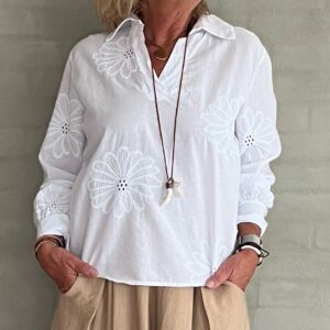 Stajl Bluse Broderi Anglaise White